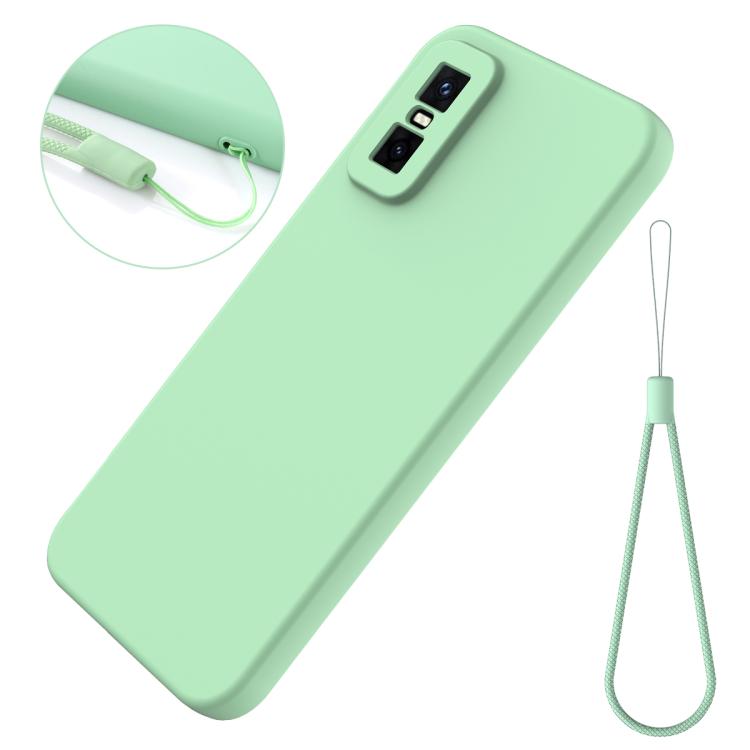 Funda de silicona líquida de color sólido para Infinix GT 30 Pro, a prueba de caídas y cobertura total (verde)