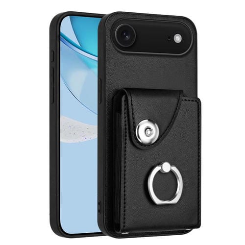 Funda para iPhone 17 con anillo y tarjetero Air Organ Card Bag (negra)