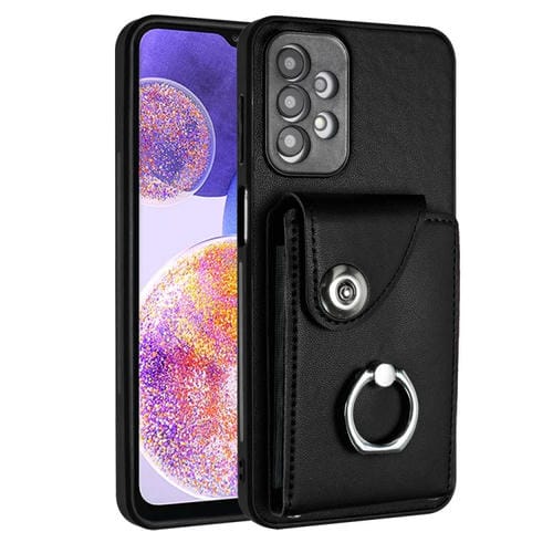 Funda para Teléfono Samsung Galaxy A23 Bolsa para Tarjeta Soporte para Anillo (Negro)