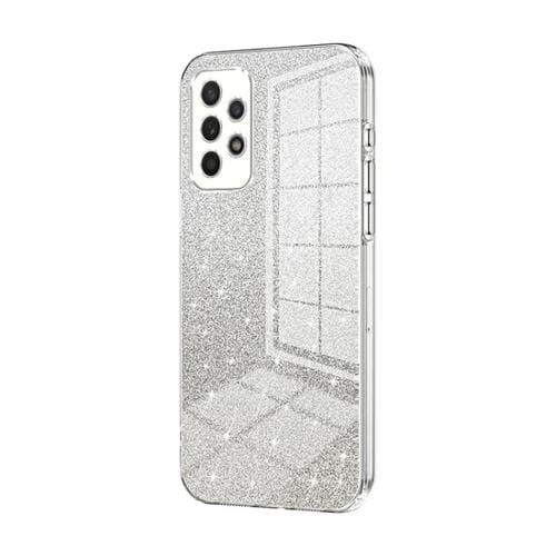 Estuche para Teléfono Samsung Galaxy A32 4G Galvanizado con Polvo de Brillo Degradado (Transparente)