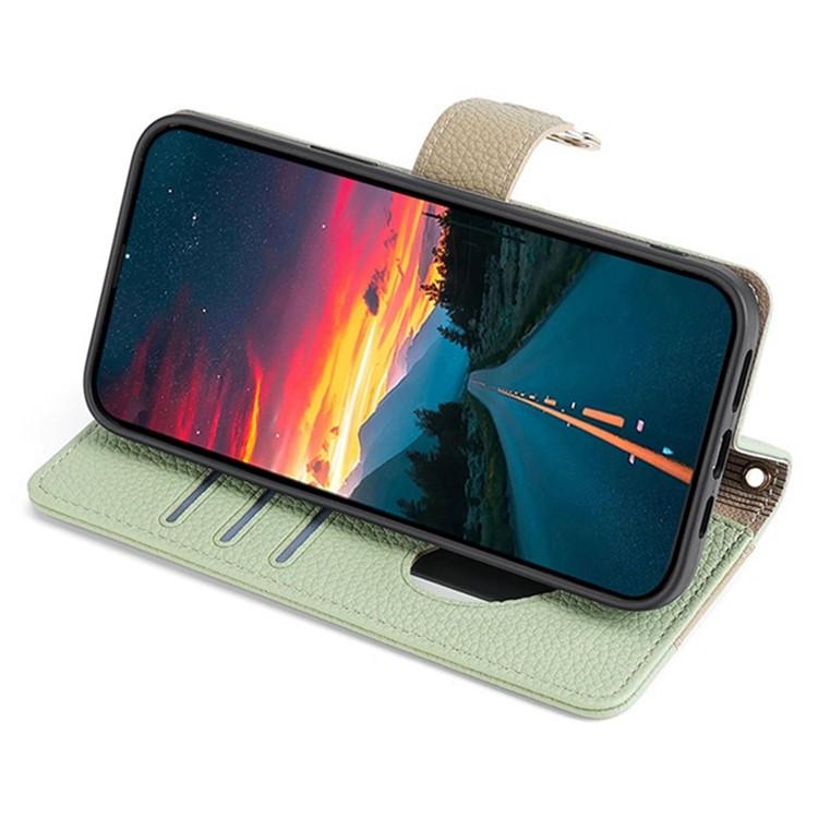 Funda Cruzada Cuero Textura Lichi para TCL 50 Nxtpaper 5G / 50 Pro Nxtpaper 5G (Verde)