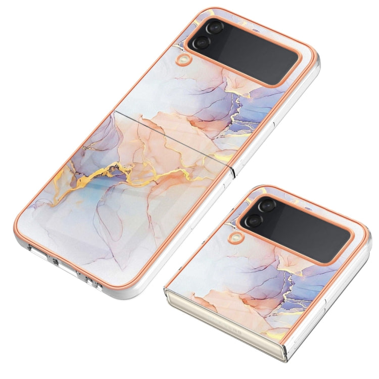 Caja de teléfono Samsung Galaxy Z Flip3 5G Imd TPU con Galvanoplastia (Mármol Blanco)