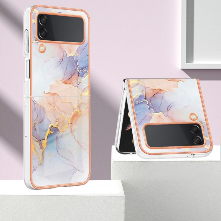 Caja de teléfono Samsung Galaxy Z Flip3 5G Imd TPU con Galvanoplastia (Mármol Blanco)