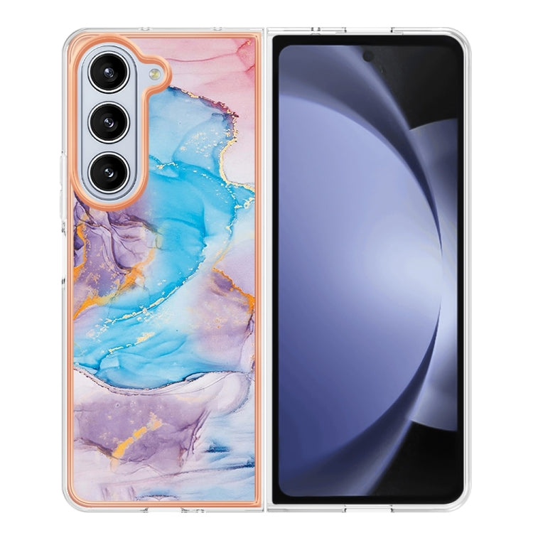 Caja de teléfono Samsung Galaxy Z Fold5 5G Imd TPU con Galvanoplastia (Mármol Azul)