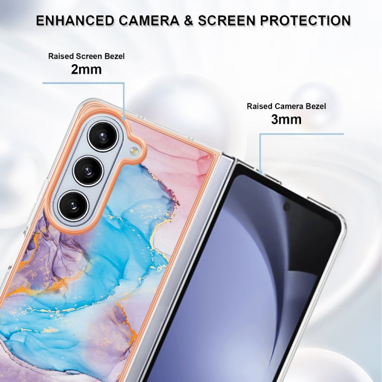 Caja de teléfono Samsung Galaxy Z Fold5 5G Imd TPU con Galvanoplastia (Mármol Azul)
