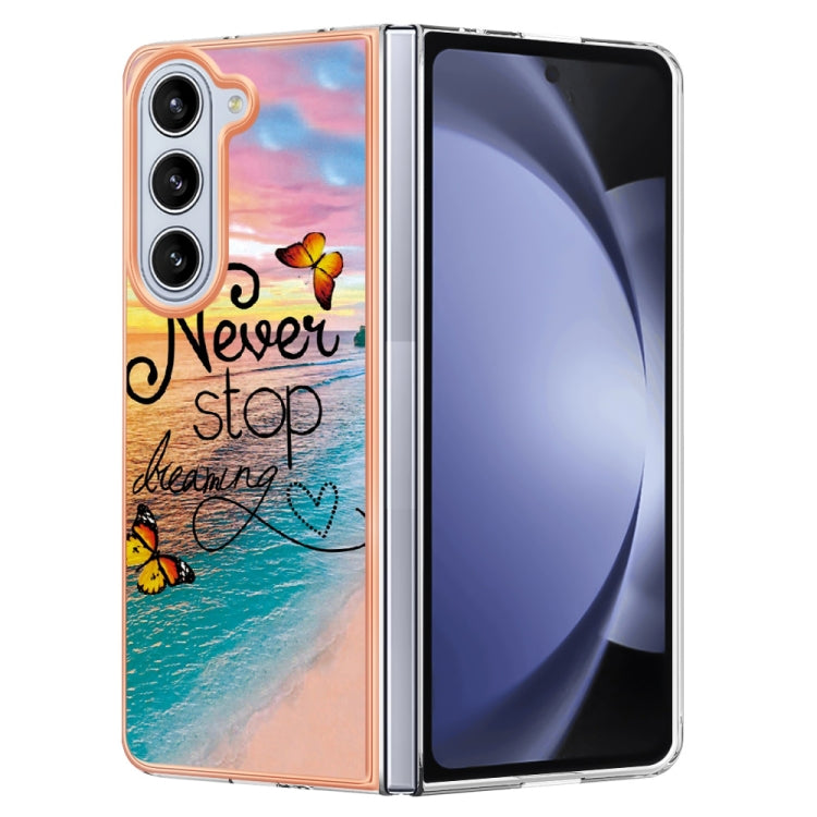 Caja de Teléfono Samsung Galaxy Z Fold5 5G Imd TPU con Galvanoplastia (Mariposa de Ensueño)