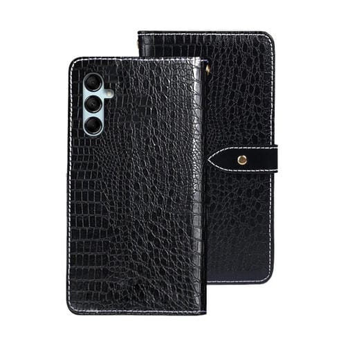 Funda para Teléfono Idewei Samsung Galaxy A05S 4G Cuero Textura de Cocodrilo (Negro)