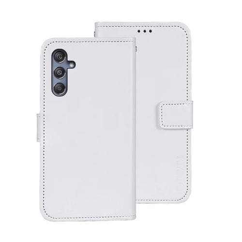 Funda para Samsung Galaxy M34 5G F34 5G Idewei Crazy Horse Texture Cuero con Soporte (Blanco)