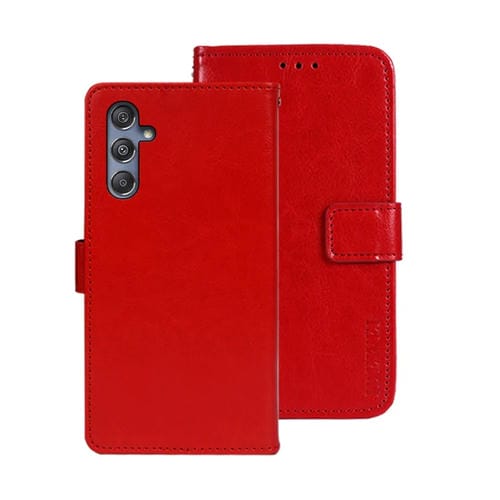 Funda para Samsung Galaxy M34 5G / F34 5G Idewei Crazy Horse Cuero con Soporte (Rojo)