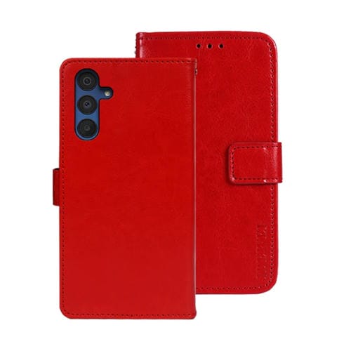 Funda de Cuero Idewei Crazy Horse Texture para Samsung Galaxy A15 5G (Rojo)