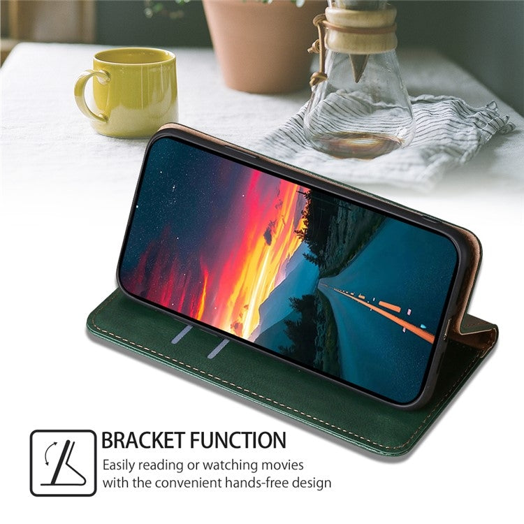 Funda de Cuero Magnética Itel A50C 4G con Acabado Brillante (Verde)