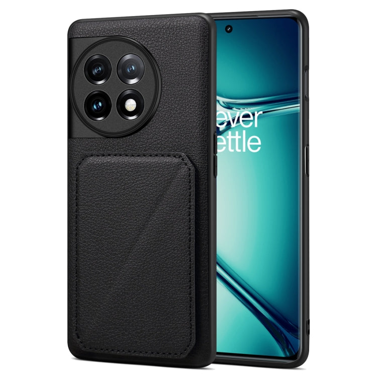 Funda Trasera OnePlus Ace 2 Pro 5G Denior Piel de Becerro Imitación con Soporte (Negro)