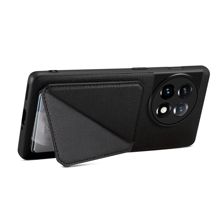 Funda Trasera OnePlus Ace 2 Pro 5G Denior Piel de Becerro Imitación con Soporte (Negro)
