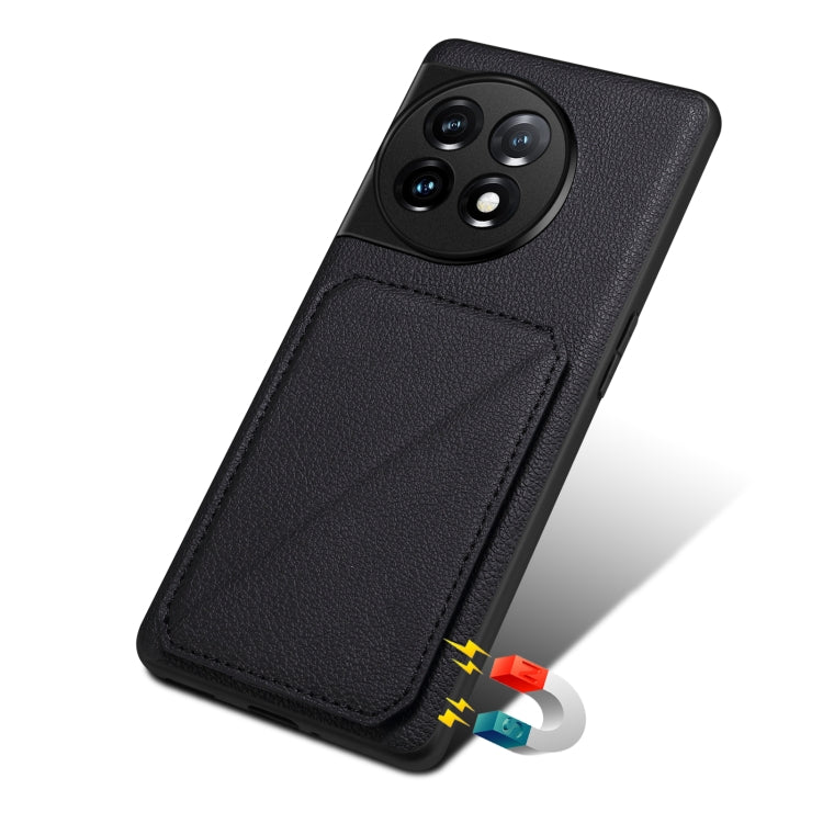 Funda Trasera OnePlus Ace 2 Pro 5G Denior Piel de Becerro Imitación con Soporte (Negro)