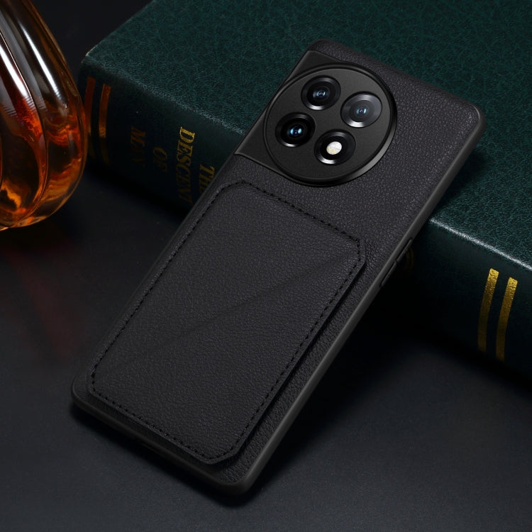Funda Trasera OnePlus Ace 2 Pro 5G Denior Piel de Becerro Imitación con Soporte (Negro)