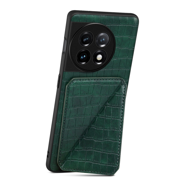 Funda Trasera OnePlus Ace 2 Pro 5G Denior Piel de Cocodrilo Imitación con Soporte (Verde)