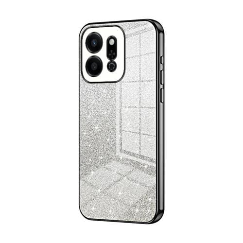 Funda para Honor Play 9T 5G con Acabado Galvanizado en Polvo y Purpurina Degradada (Negra)
