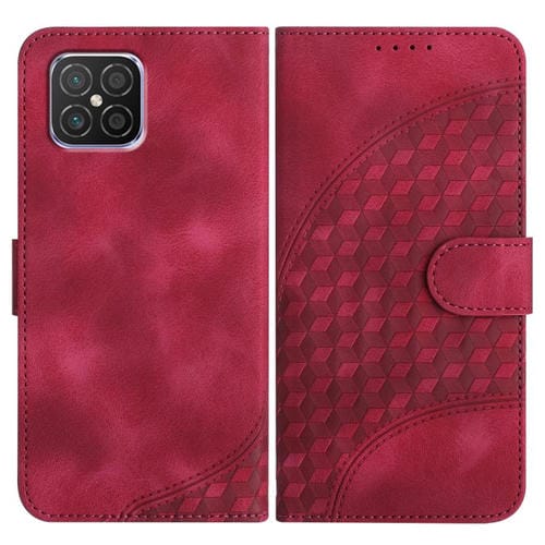Funda de Cuero Huawei Nova 8 Se con Relieve de Cabeza de Elefante y Cordón (Rosa Rojo)