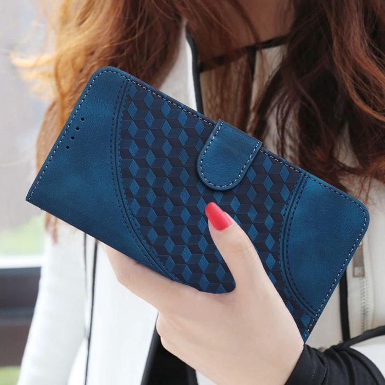 Funda de Cuero Huawei P60/P60 Pro con Relieve Cabeza de Elefante y Cordón (Azul Real)