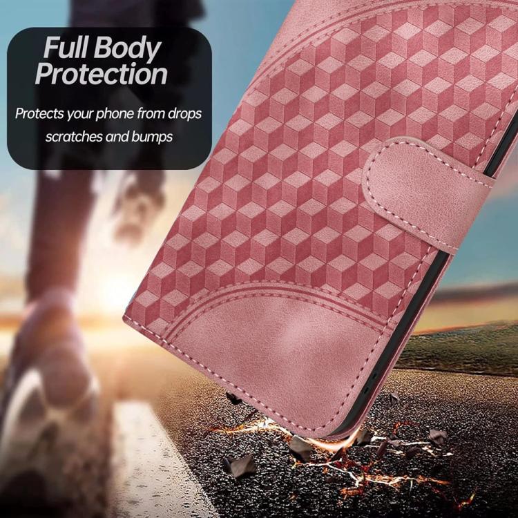 Funda de Cuero con Relieve Cabeza de Elefante para Huawei Enjoy 20E con Cordón (Rosa)