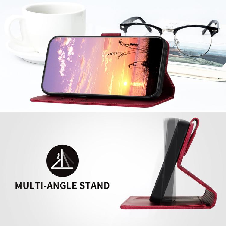 Funda de Cuero con Relieve Cabeza de Elefante para Huawei Enjoy 20E con Cordón (Rosa Rojo)