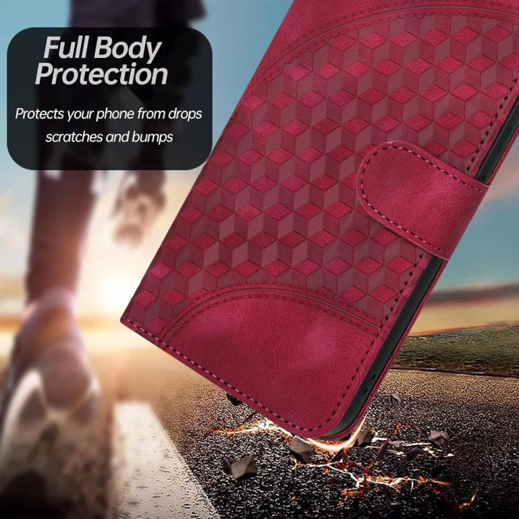 Funda de Cuero con Relieve Cabeza de Elefante para Huawei Enjoy 20E con Cordón (Rosa Rojo)