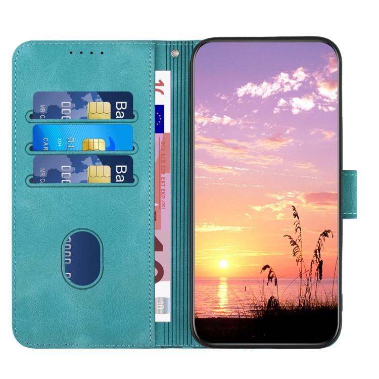 Funda de Cuero con Relieve de Cabeza de Elefante para Huawei Enjoy 20E con Cordón (Azul Claro)