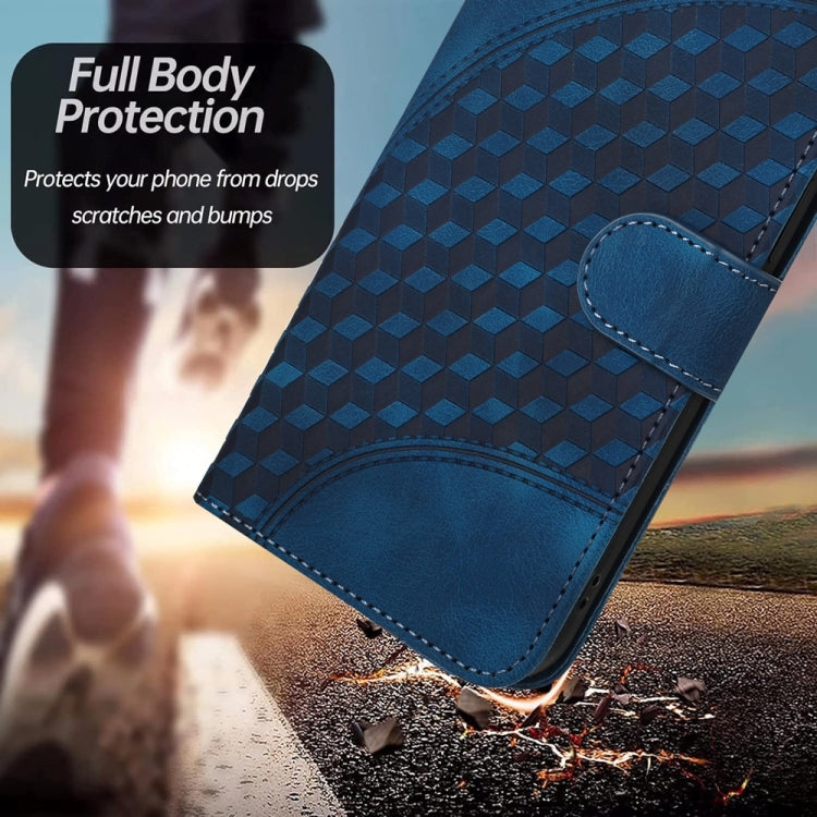 Funda de Cuero con Relieve de Cabeza de Elefante para Sharp Aquos R9 Pro con Cordón (Azul Real)