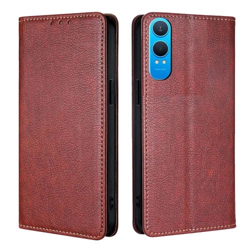 Funda de Cuero Magnética para OnePlus Nord Ce 4 Lite 5G (Marrón)