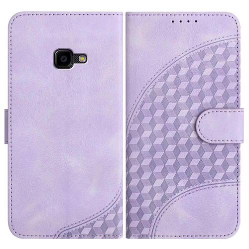 Funda de Cuero para Samsung Galaxy Xcover 4/4S Yx0060 con Relieve de Cabeza de Elefante y Cordón (Púrpura Claro)