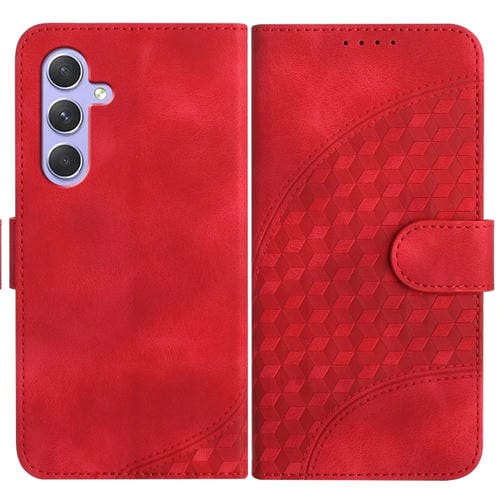Funda para Samsung Galaxy A55 Yx0060 Cuero Relieve Cabeza de Elefante con Cordón (Rojo)
