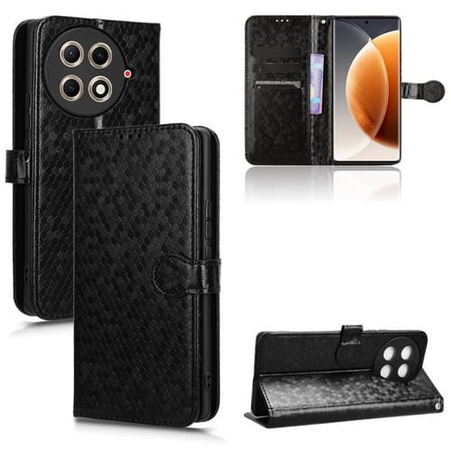 Funda de Cuero Tecno Camon 30S/30S Pro Textura Panal (Negra)