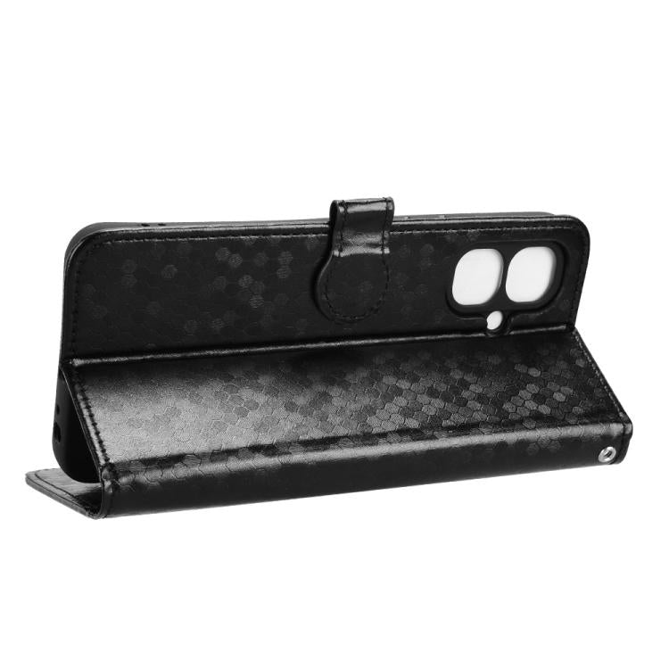 Funda de cuero con textura de panal de abeja para Tecno Pop 10 / Infinix Smart 10 4G (negra)