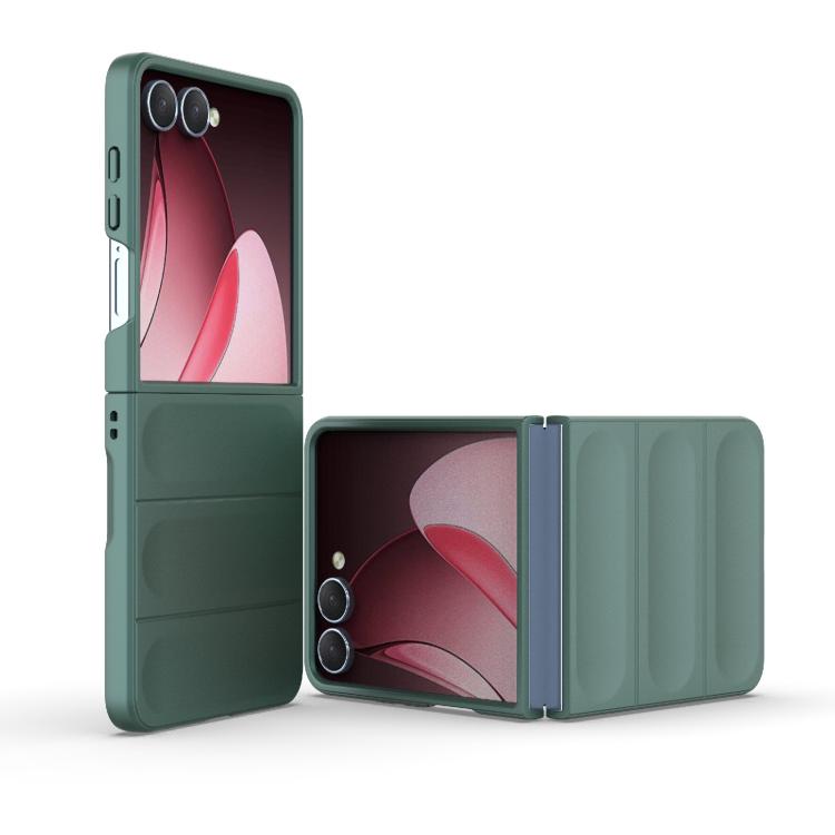 Funda plegable de PC a prueba de golpes con protección mágica para Samsung Galaxy Z Flip7 5G (verde oscuro)