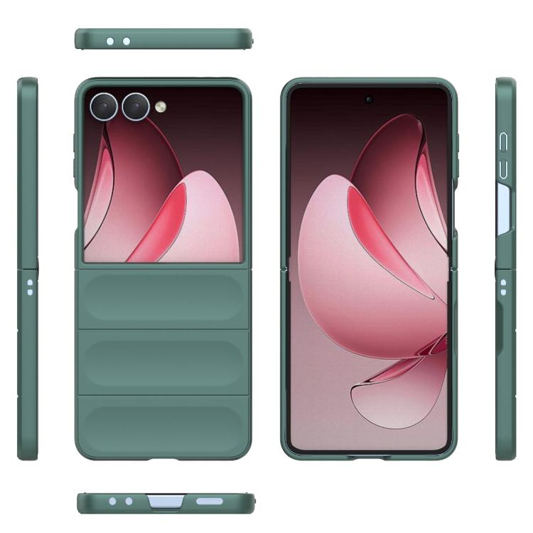 Funda plegable de PC a prueba de golpes con protección mágica para Samsung Galaxy Z Flip7 5G (verde oscuro)