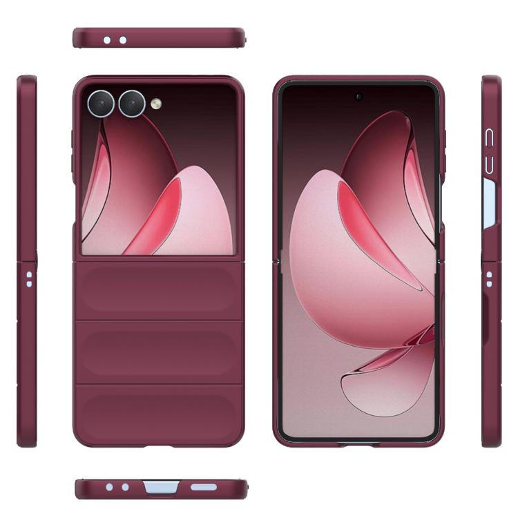 Funda plegable de PC a prueba de golpes con protección mágica para Samsung Galaxy Z Flip7 5G (rojo vino)