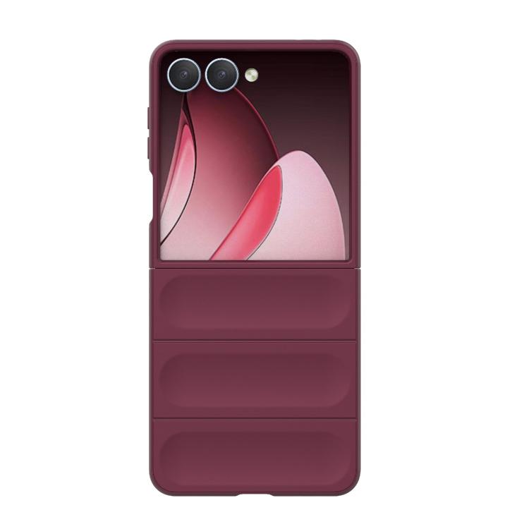 Funda plegable de PC a prueba de golpes con protección mágica para Samsung Galaxy Z Flip7 5G (rojo vino)