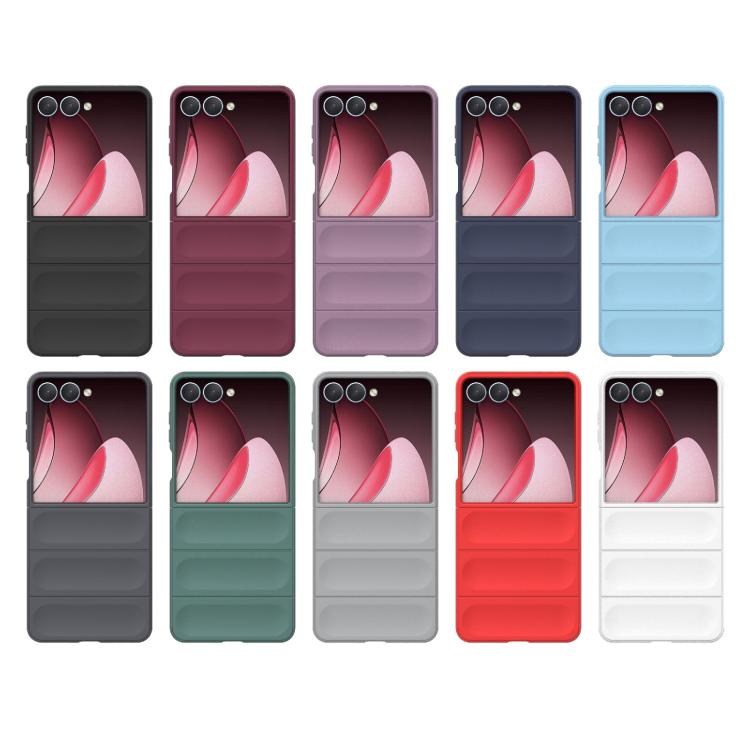 Funda plegable de PC a prueba de golpes con protección mágica para Samsung Galaxy Z Flip7 5G (rojo vino)