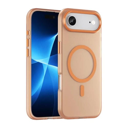 Funda MagSafe translúcida de TPU + PC con cobertura total para iPhone 17 Air (naranja)