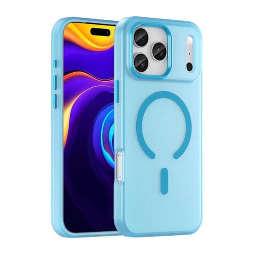 Funda MagSafe translúcida de TPU + PC con cobertura total para iPhone 17 Pro Max (azul)