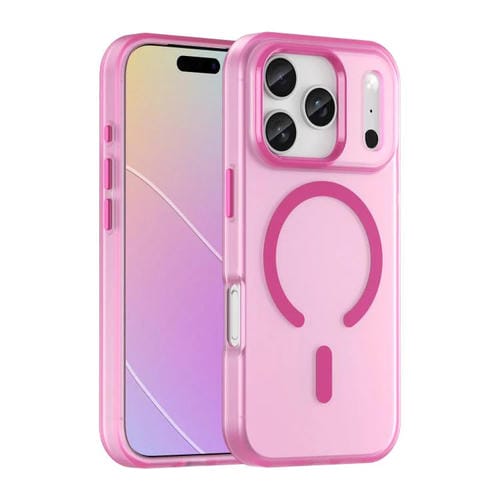 Funda MagSafe translúcida de TPU + PC con cobertura total para iPhone 17 Pro (rosa)