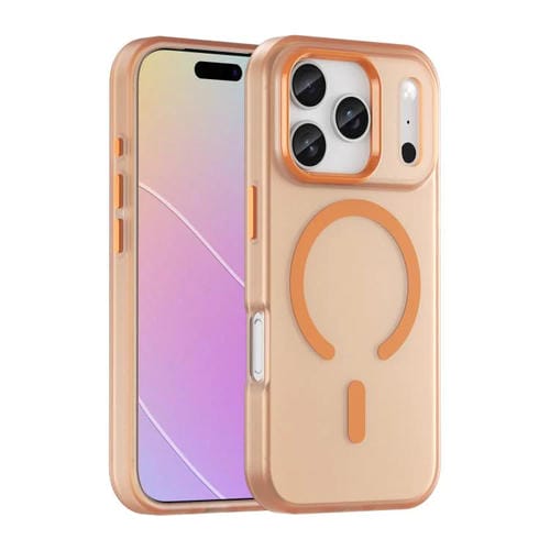 Funda MagSafe translúcida de TPU + PC con cobertura total para iPhone 17 Pro (naranja)