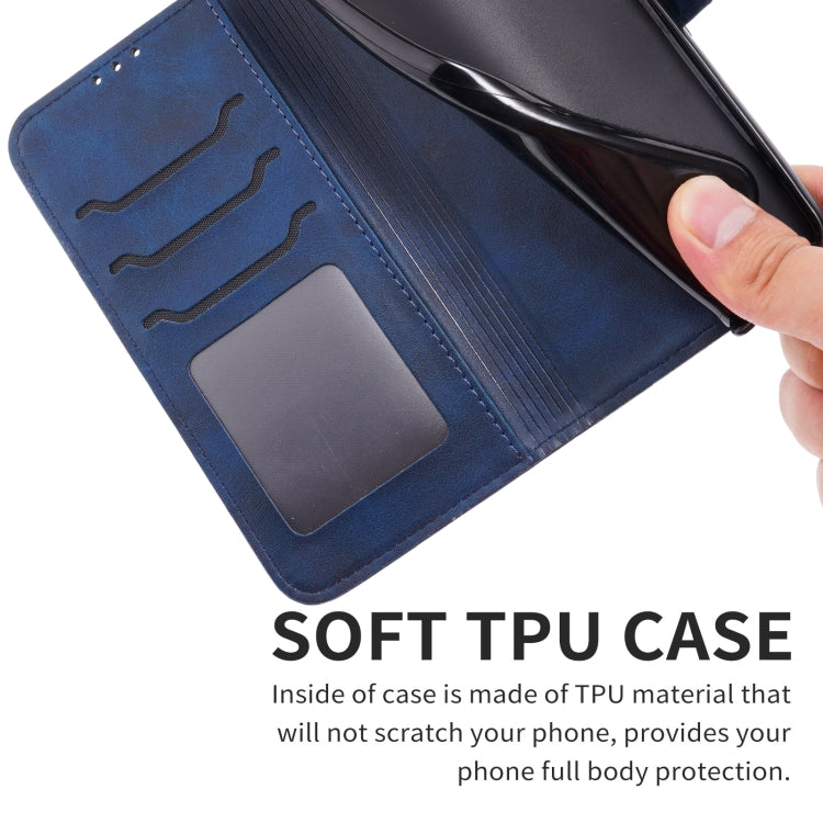 Funda de Cuero con Tapa para Sony Xperia 5 Vi Diseño Gato En Relieve (Azul)