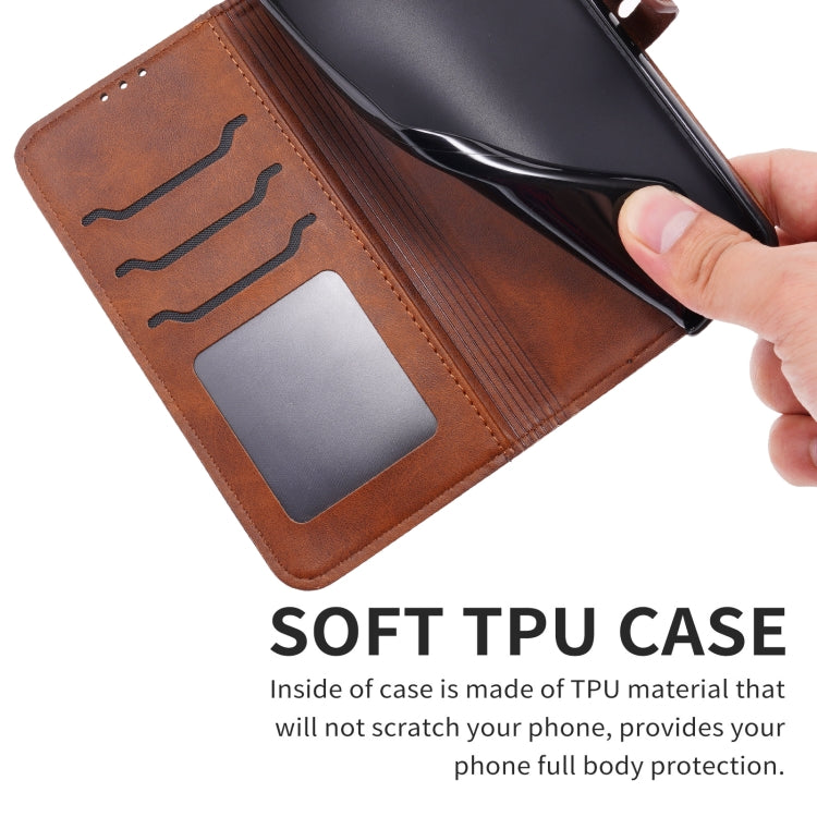 Funda de Cuero con Tapa para Sony Xperia 5 Vi Diseño Gato Feliz en Relieve (Marrón)