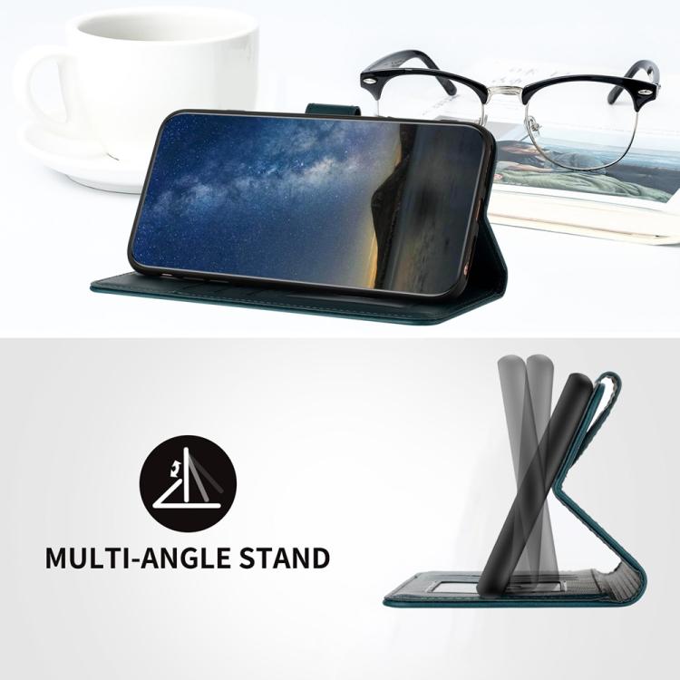Funda de Cuero con Tapa y Relieve Flor de Datura para Huawei Enjoy 20 Se 4G (Verde Oscuro)