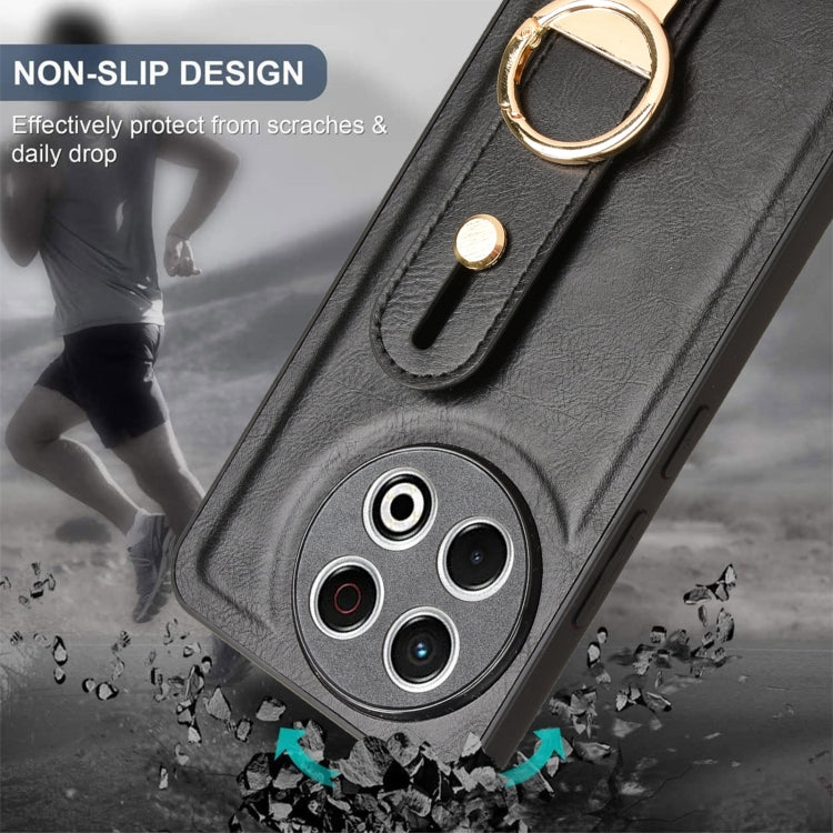 Funda de Cuero con Correa para el Cuello para Tecno Spark 30 Pro 4G (Negra)