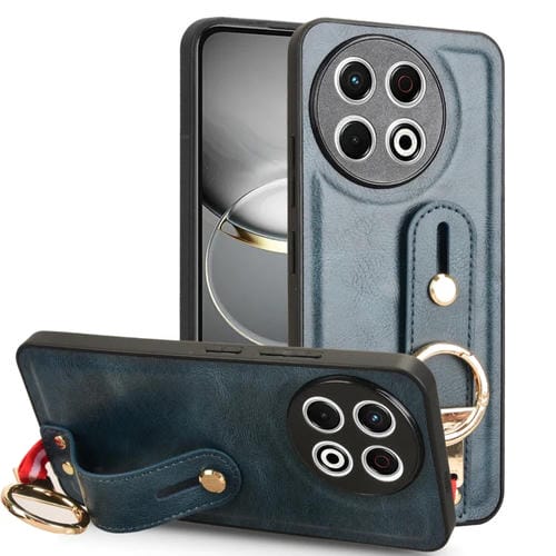 Funda de Cuero con Correa para El Cuello para Tecno Spark 30 Pro 4G (Azul)