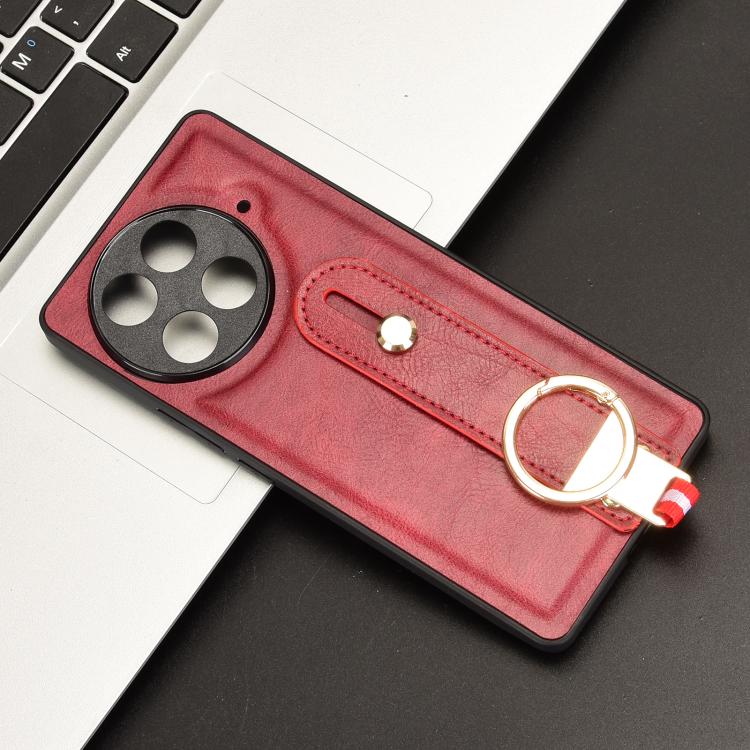 Funda de Cuero con Correa para la Muñeca Tecno Camon 30S/30S Pro (Rojo)