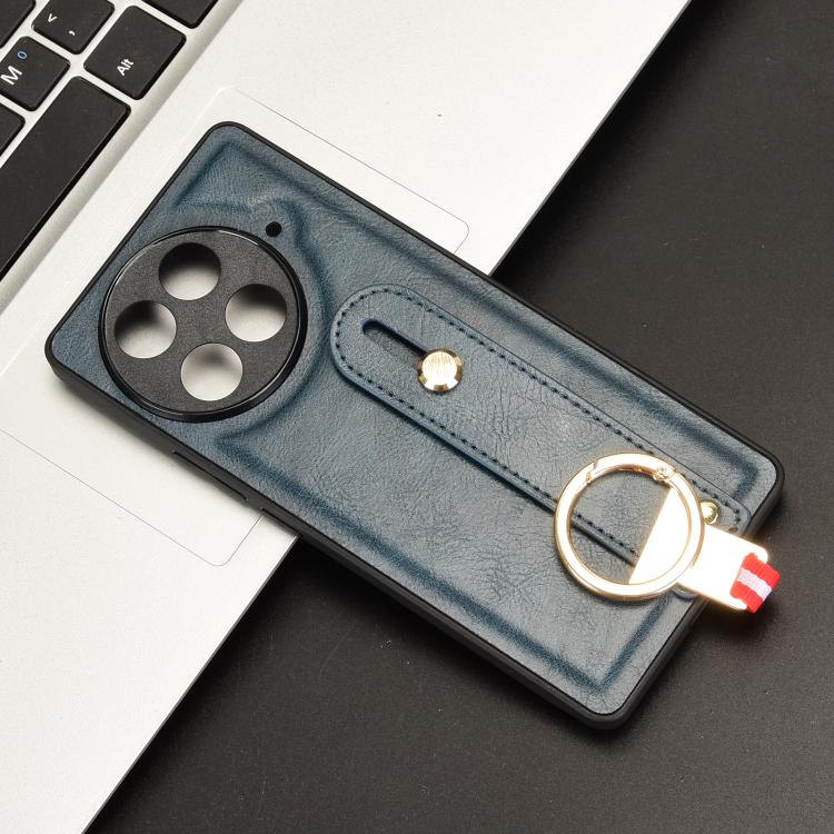 Funda de Cuero con Correa para la Muñeca Tecno Camon 30S/30S Pro (Azul)
