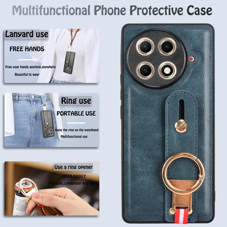Funda de Cuero con Correa para la Muñeca Tecno Camon 30S/30S Pro (Azul)